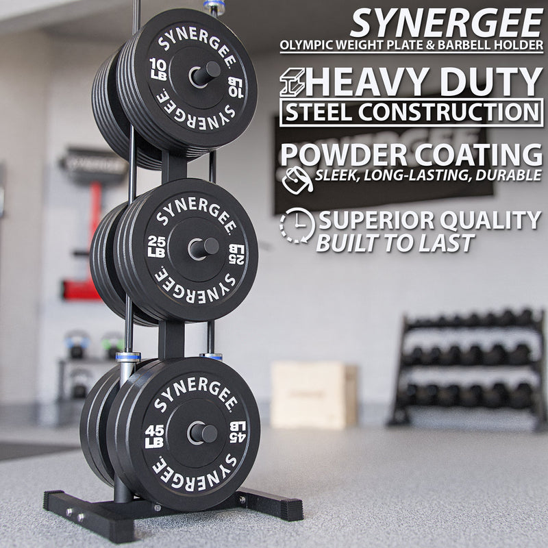 Load image into Gallery viewer, Synergee - Olympic Weight Plate &amp; Barbell Holder
