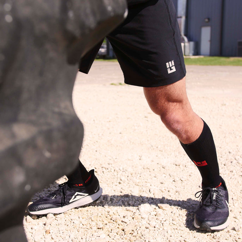 Load image into Gallery viewer, Tall Compression Socks (Black/Orange)
