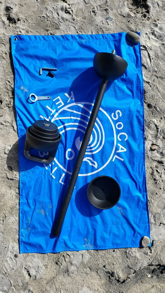 SoCal Kettlebellz - 12–32 kg (26–71 lb) Adjustable Kettlebell/Mace System – Powder-Coated Cast-Iron – Black