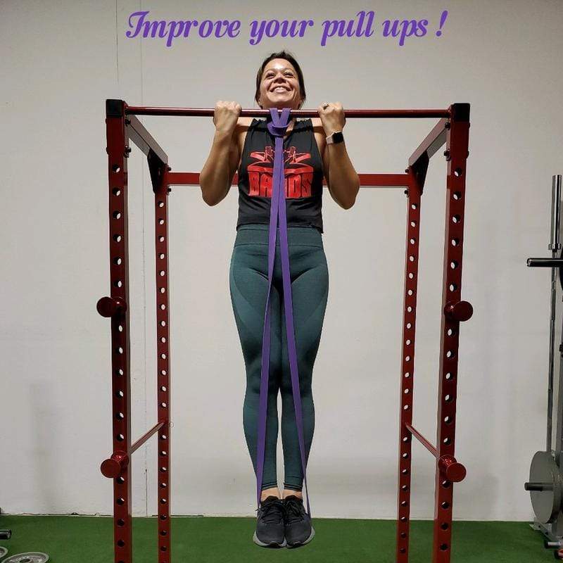 Load image into Gallery viewer, The X Bands - 1 1/8" Wide Purple 70lb Resistance Loop Workout Band - Great for pull-ups and full body workouts.
