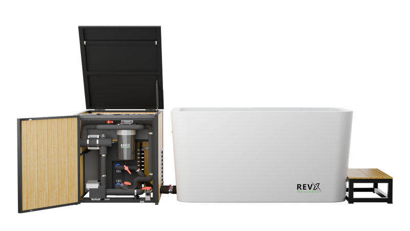Load image into Gallery viewer, RevX Wellness - RevX Acrylic X Tub Cold Plunge + LUX High Performance Chiller and Filtration System
