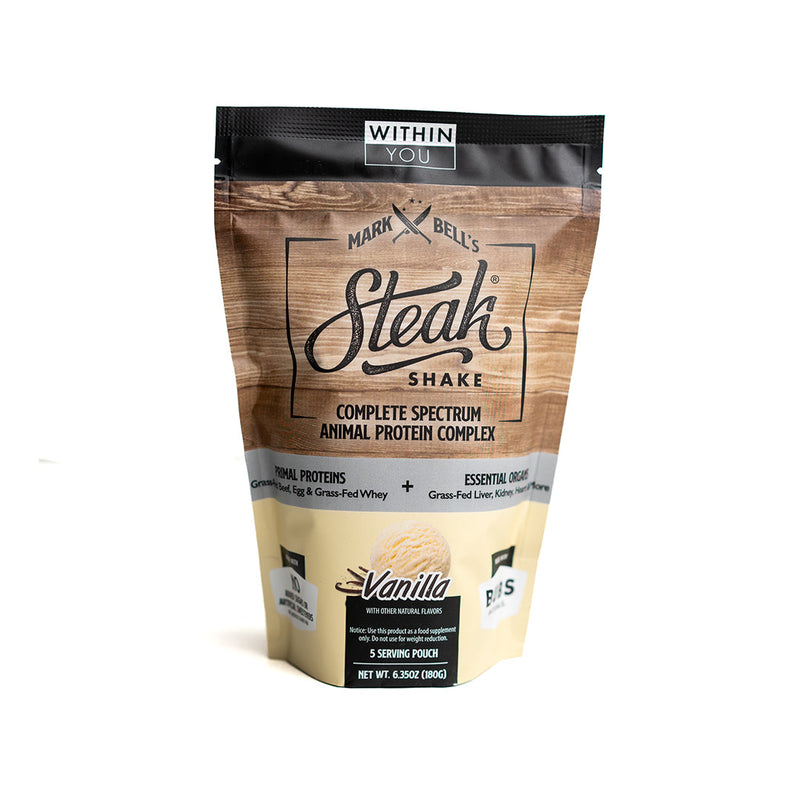Load image into Gallery viewer, 5 Serving Travel Size - Mark Bell&#39;s Steak Shake® - Complete Spectrum Animal Protein Powder Complex
