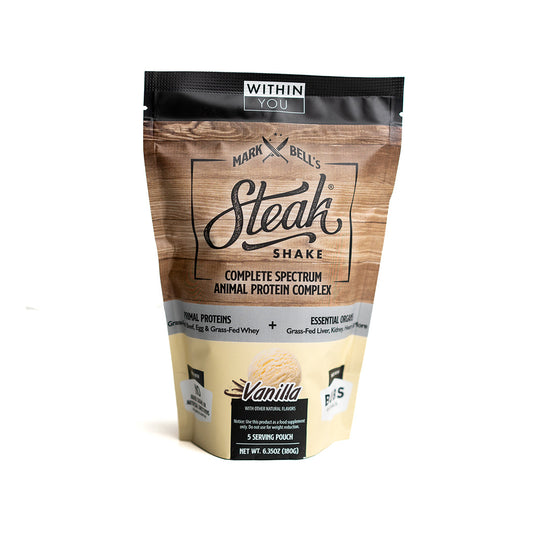 5 Serving Travel Size - Mark Bell's Steak Shake® - Complete Spectrum Animal Protein Powder Complex