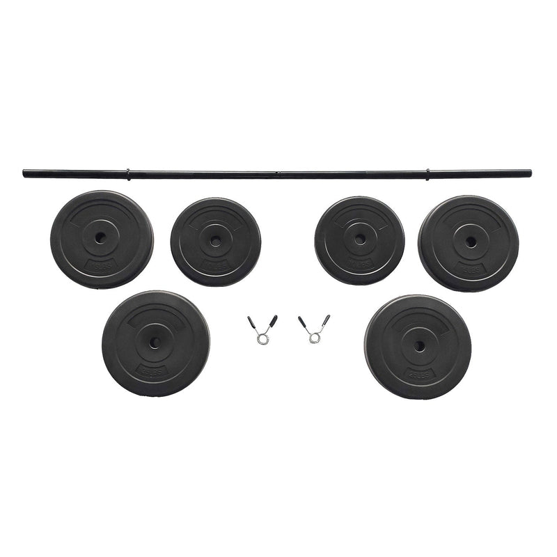 Load image into Gallery viewer, BalanceFrom Fitness Home Gym Steel Barbell Vinyl Weight Lifting Set, 100 Pounds

