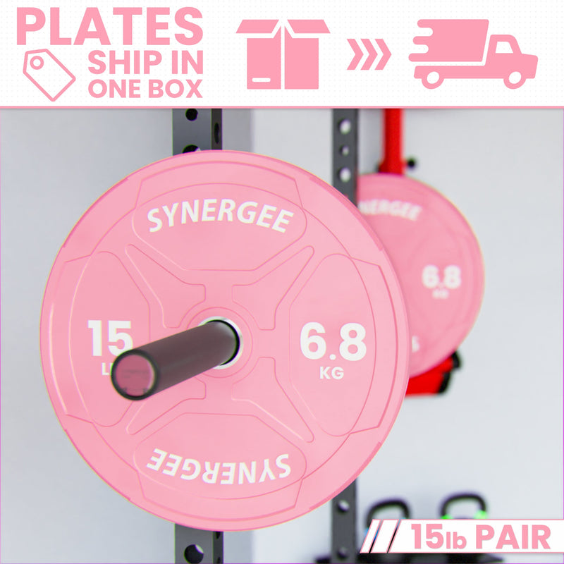 Load image into Gallery viewer, Synergee - Pink Ez Grip Bumper Plates
