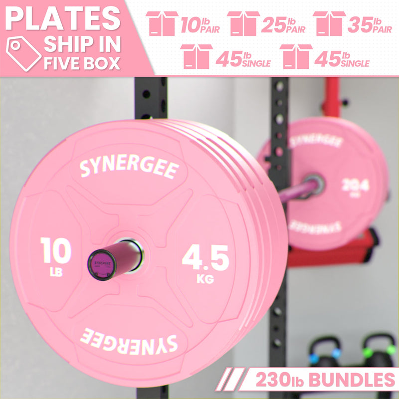 Load image into Gallery viewer, Synergee - Pink Ez Grip Bumper Plates
