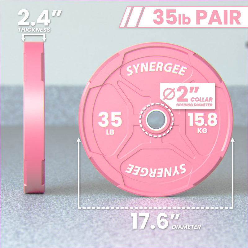 Load image into Gallery viewer, Synergee - Pink Ez Grip Bumper Plates
