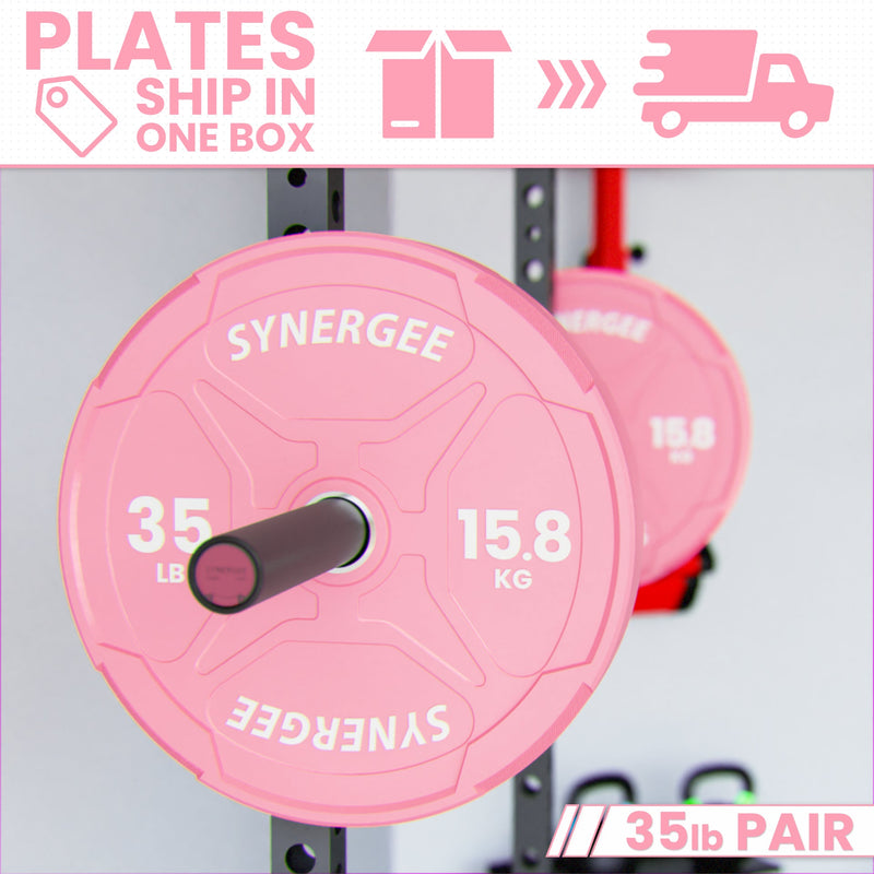 Load image into Gallery viewer, Synergee - Pink Ez Grip Bumper Plates
