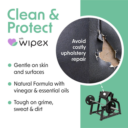 Wipex Co. - 400ct Natural Gym Wipes for Fitness Equipment | Portable Dispensing Bucket or Refill | Plant-Based