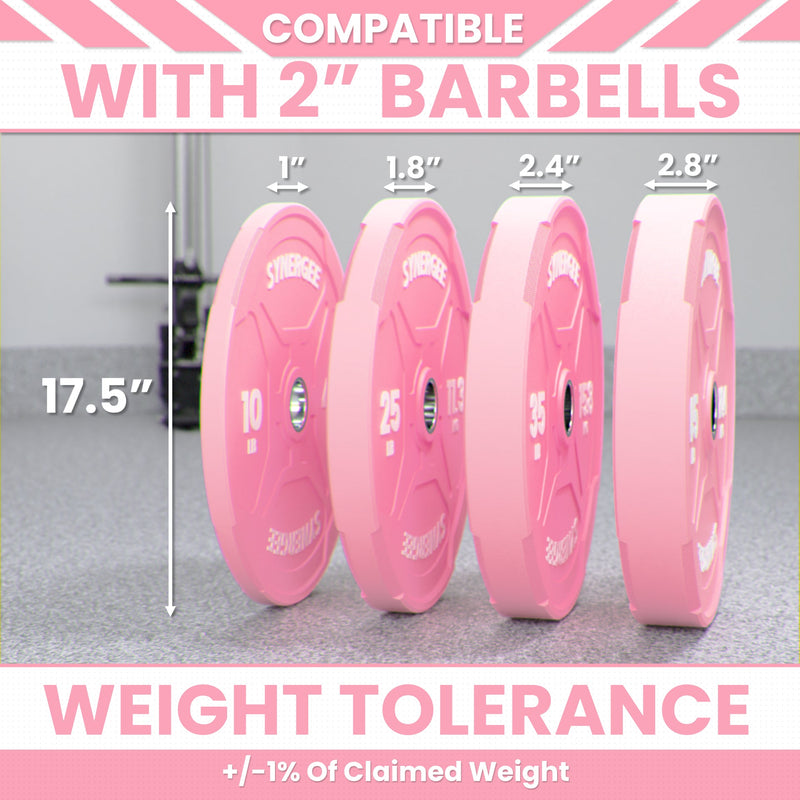 Load image into Gallery viewer, Synergee - Pink Ez Grip Bumper Plates
