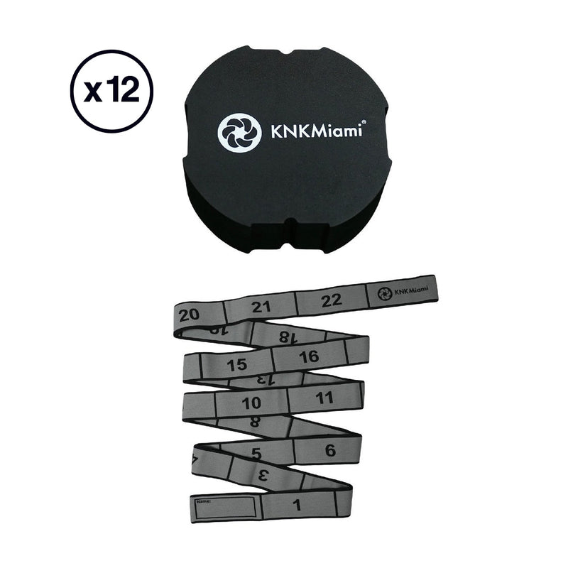 Load image into Gallery viewer, KNKMiami - Circular Yoga Block + Platinum Bundle (24-Loop Medium Band) - 12-Pack
