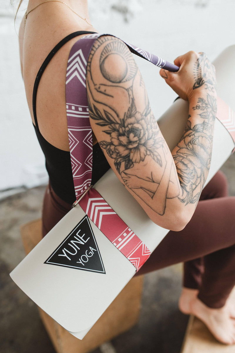 Load image into Gallery viewer, Yune Yoga - Yoga Strap | Stretching Strap | Metal Buckles | Pink | Yune Yoga | The Cassady
