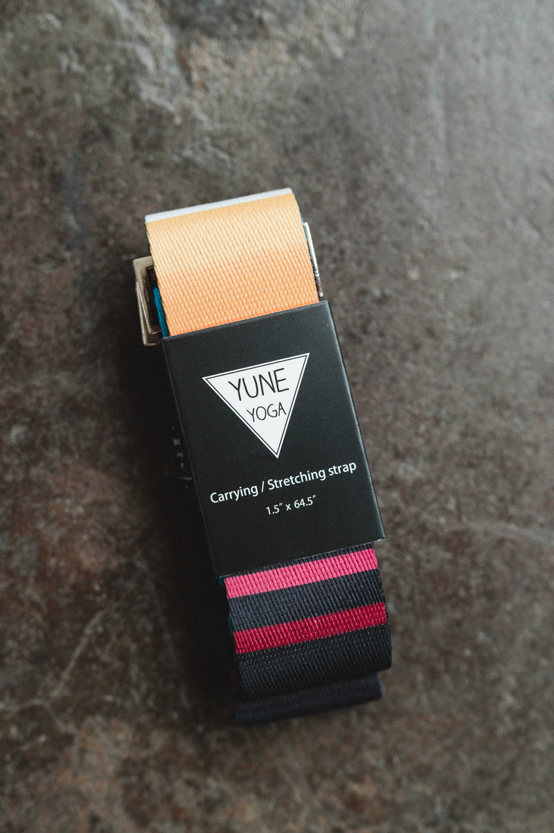 Load image into Gallery viewer, Yune Yoga - Yoga Strap | Stretching Strap | Metal Buckles | Blue | Yune Yoga | The Horatio

