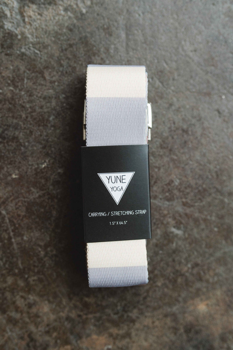 Load image into Gallery viewer, Yune Yoga - Yoga Strap | Stretching Strap | Metal Buckles | Grey | Yune Yoga | The Suzy
