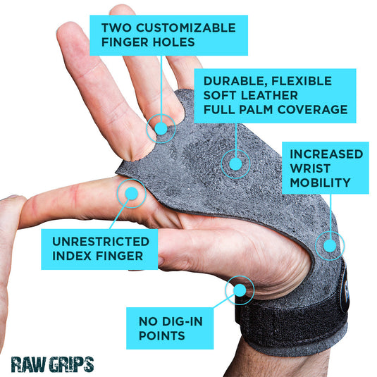 RAW Grips 3.0, Premium Leather CrossFit Gymnastic Grips