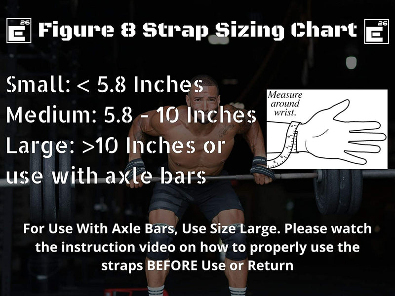 Load image into Gallery viewer, Padded Figure 8 Weightlifting Straps Sizing Chart

