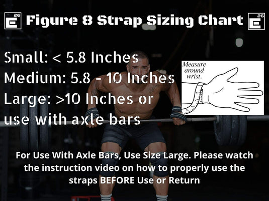 Padded Figure 8 Weightlifting Straps Sizing Chart