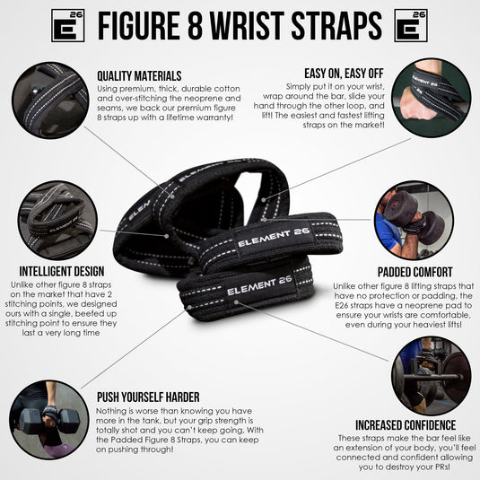 Padded Figure 8 Weightlifting Straps