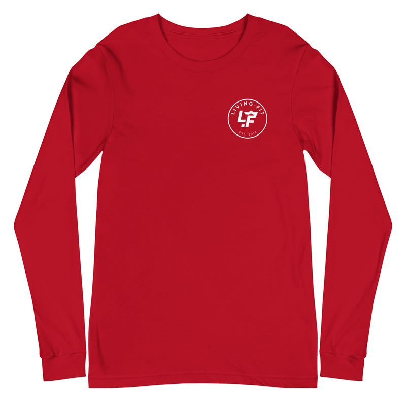 Load image into Gallery viewer, Red Long Sleeve LF Circle Logo Tee
