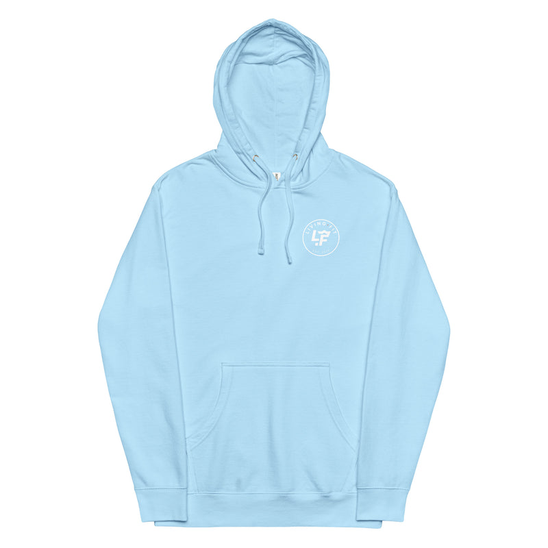 Load image into Gallery viewer, Sky Blue  Hoodie White Circle Logo
