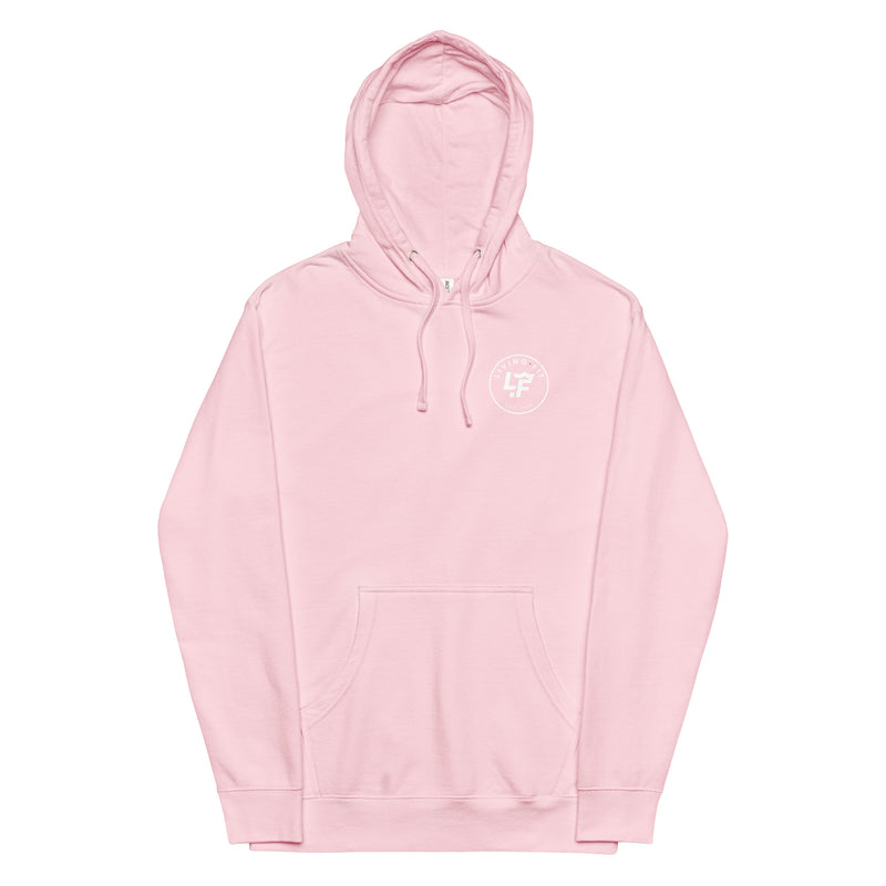 Load image into Gallery viewer, Light Pink Hoodie White Circle Logo
